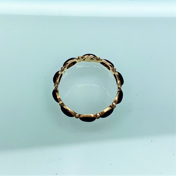 Vintage 14k Yellow Gold & Cobalt Blue Enamel Ring… - image 3