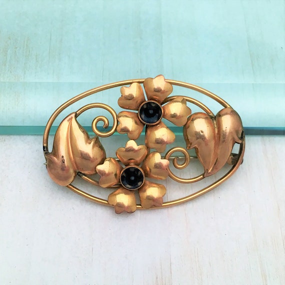 Vintage 1940's Signed Carl Art Gold Filled Flower… - image 1