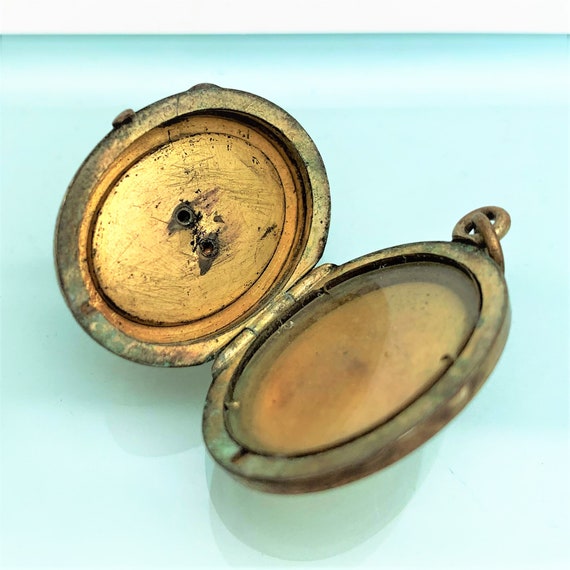 Antique Victorian Gold Filled Locket with Seed Pe… - image 4