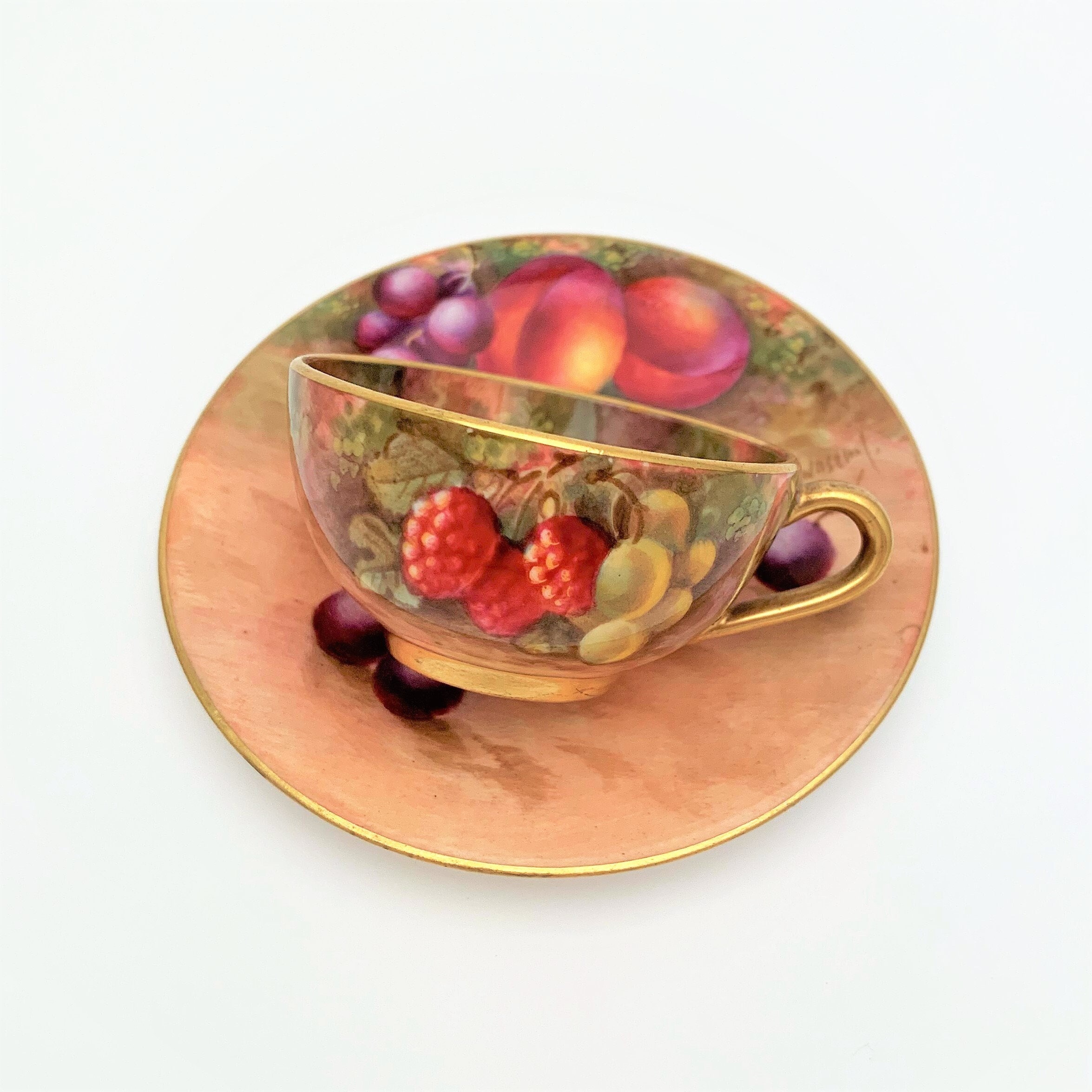 Royal Worcester Miniature Cup and Saucer Fruit - Etsy