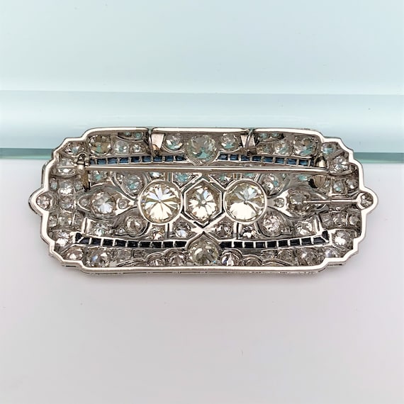 Vintage Art Deco Era Diamond & Platinum Bar Brooc… - image 3