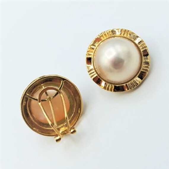 Vintage mabe pearl earrings deals