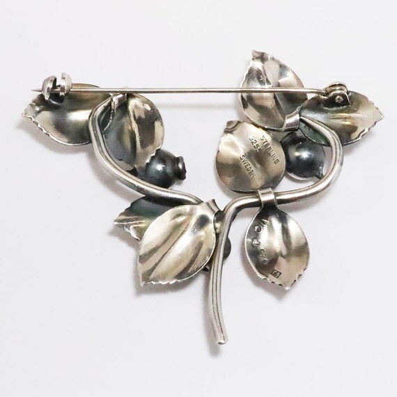 北欧ヴィンテージ　デンマーク Gertrude Engel ボタニカルブローチ Vintage Gertrude Engel for Anton Michelsen Sterling Silver Rose