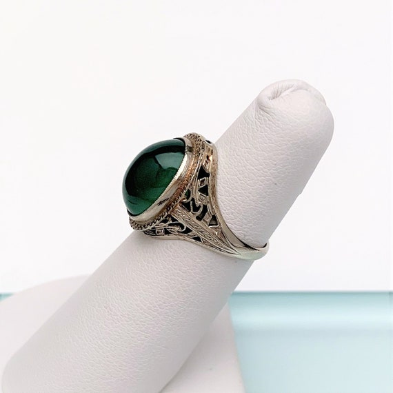 Vintage Art Deco Era 14k White Gold Filigree Ring… - image 2