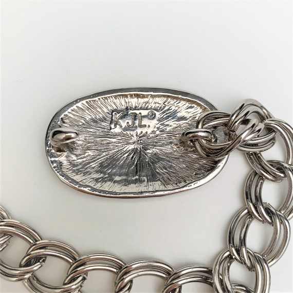 Kenneth jay lane silver belt Vintage Kenneth Lane Silver Crystal Studded Snake Belt – Recess main image 4