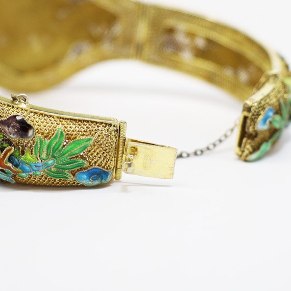 Rare Gilt Chinese Export Filigree Cloisonné Ename… - image 6