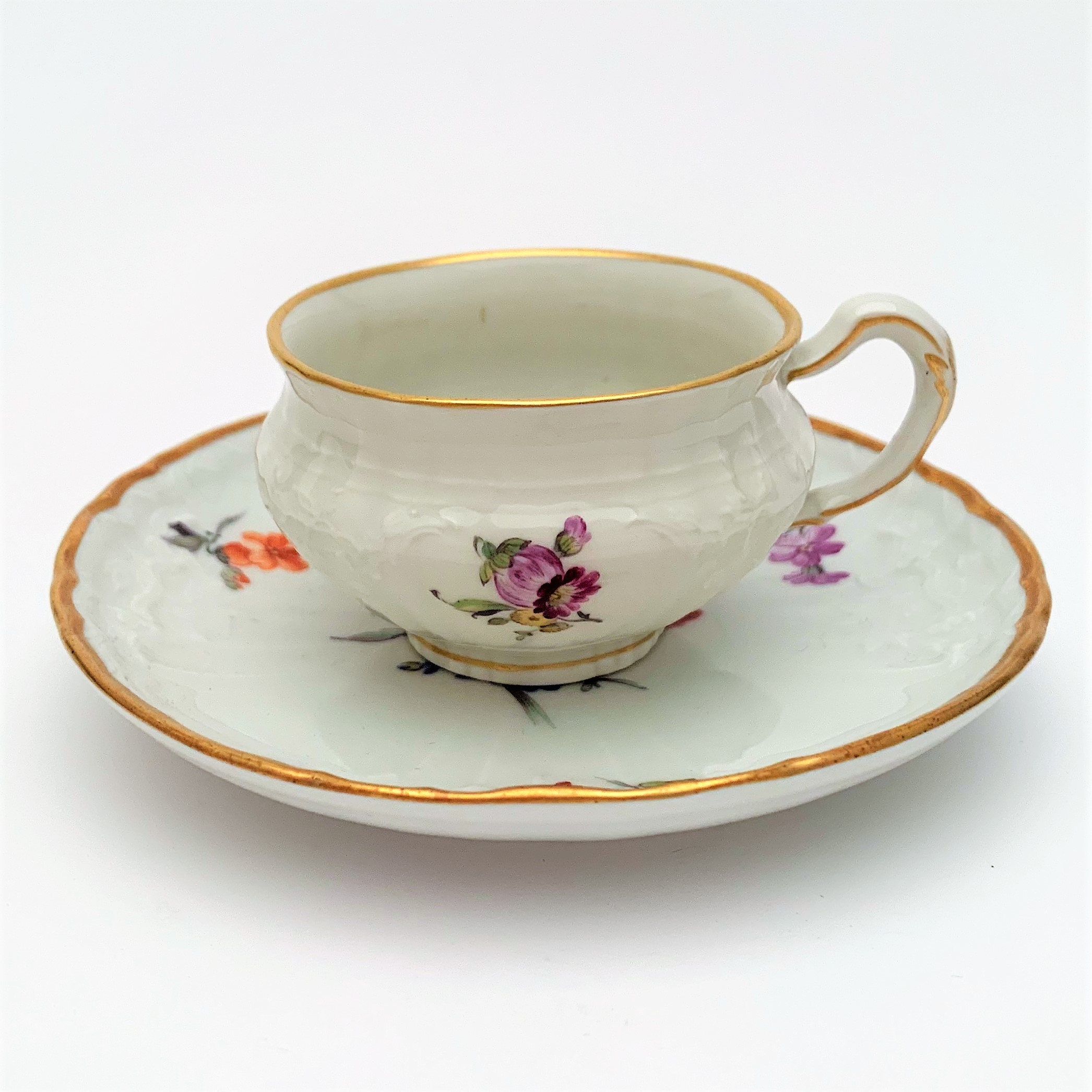 1830's-1840's KPM Porcelain (scepter Mark) Scattered Flowers Cup