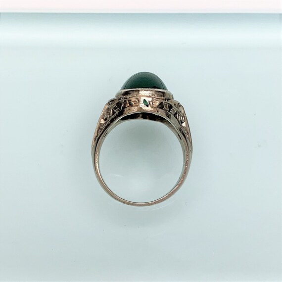 Vintage Art Deco Era 14k White Gold Filigree Ring… - image 4