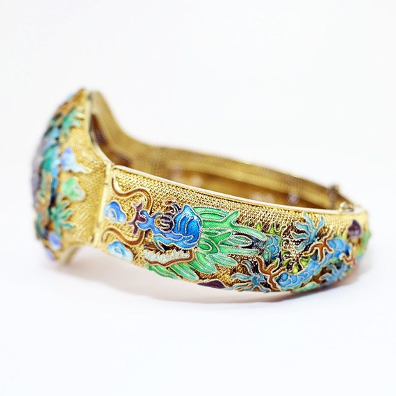 Rare Gilt Chinese Export Filigree Cloisonné Ename… - image 2