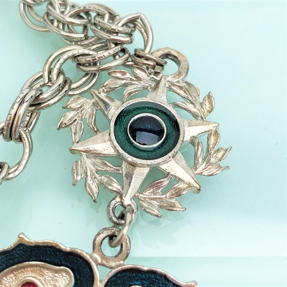 Signed 1970's Capri Enameled Statement Necklace - image 3