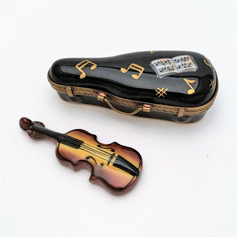 Perry Vieille Limoges Violin Case Trinket Box With Etsy