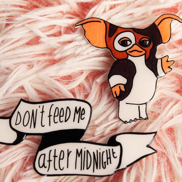 Set de Broches "GREMLINS" - Gizmo, Don't feed me after midnight - Idée Cadeau 80s - Cadeau