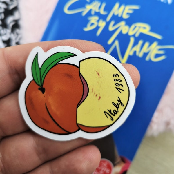 Vinyle Sticker Call Me By Your Name Peach "ITALY 1983" Sticker - Cadeau