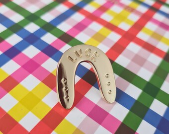 Lucky Horseshoe Enamel Pin -