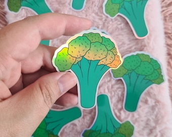 Holographic BROCCOLI Sticker - Vegetable Sticker - Gift