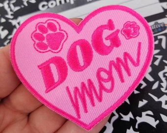 Patch Thermocollant Brodé DOG MOM - Amoureux des Chiens Patch - Cadeau