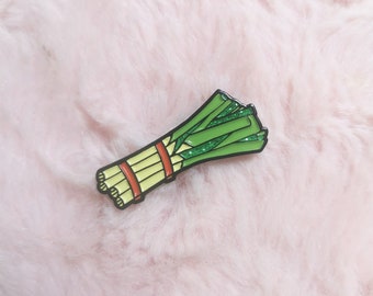 Soft Enamel Pin LEEKS - Glitter Vegetable Pin - Food Lapel Pin - Gift for a Friend
