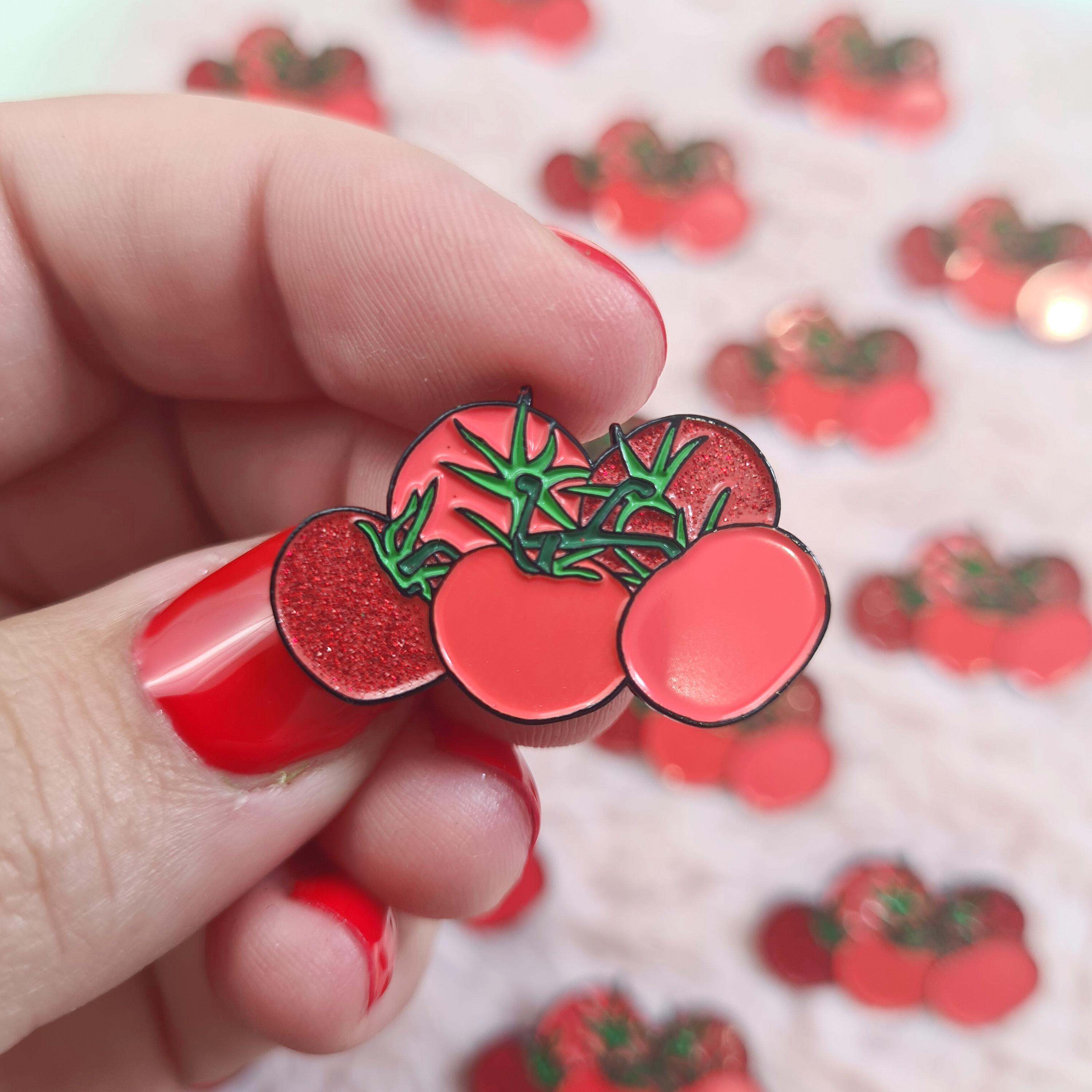 Pin's en Email Tomates Glitter - Pin's Légumes