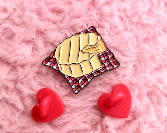 Glittery Camembert Enamel Pin - Cheese Lover Gift