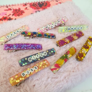 Barrette pour Cheveux Scintillante - Accesoire pour Cheveux à Message - Cadeau pour Elle - Cadeau