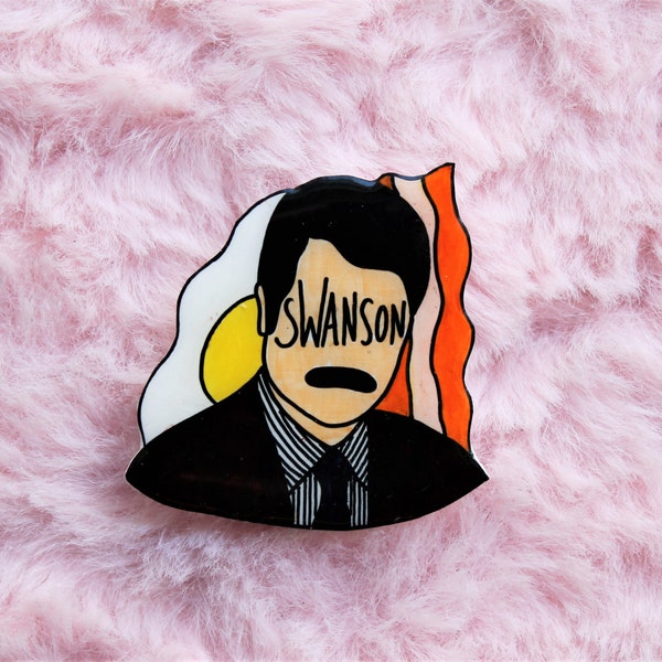 Parks and Rec "RON SWANSON" Brooch - Christmas Gift