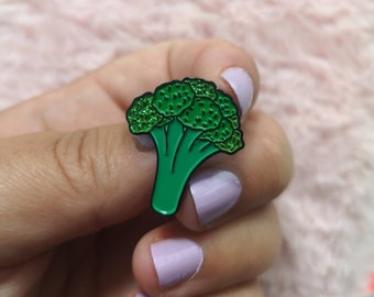 Pin's en émail BROCCOLI - Epingle scintillante Broccoli - Pin's Légumes  - Cadeau