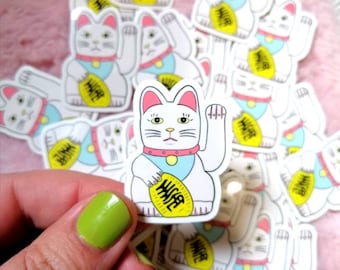 Vinyl Sticker Lucky Cat - Cute Cat Sticker - Gift