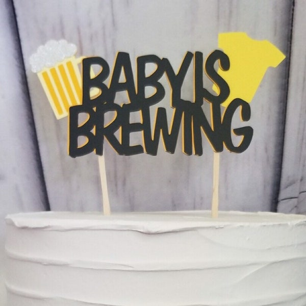 Baby is Brewing,Beer Mug and Onesie Cake Topper,A Baby is Brewing,Beer Mug and Onesie,Beer Mug Baby Shower,Beer Mug Shower,Beer Baby Shower