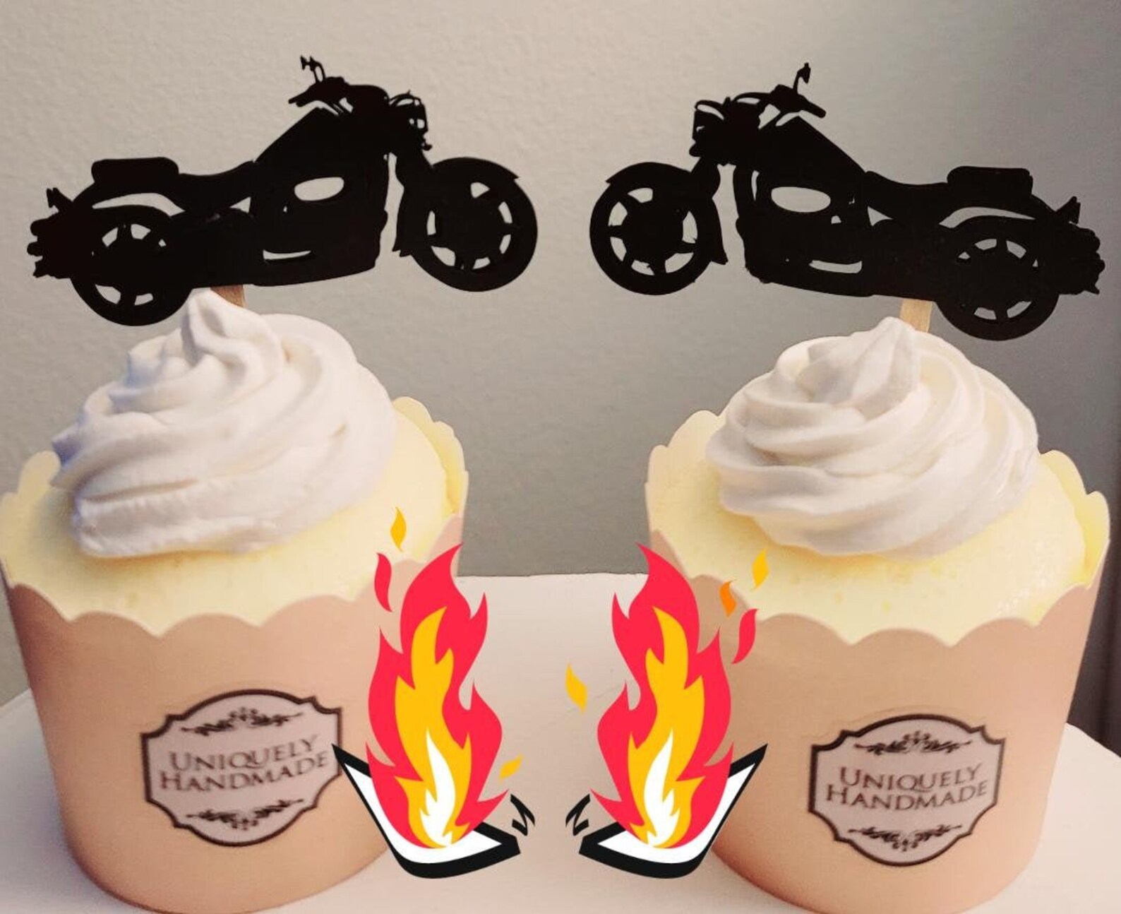 Motorcycle Cupcake Topper, Motorcycle Birthday Decoration, Motorcycle ...