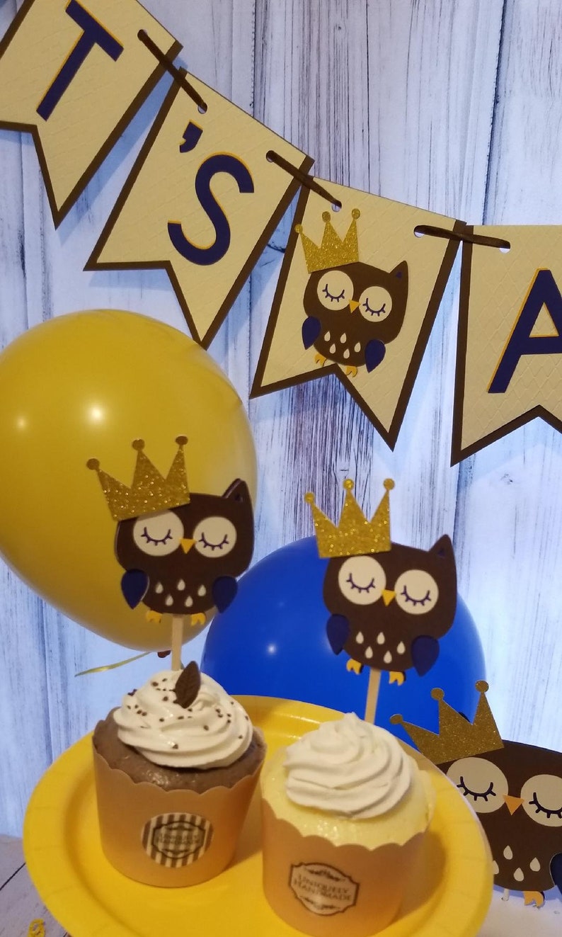 Owl Cupcake Topper Owl Baby Shower Owl Birthday Toppers Owl Etsy