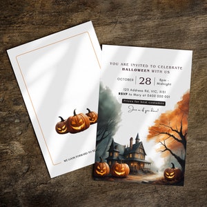 Halloween Party Einladung Vorlage, A5 und Handy