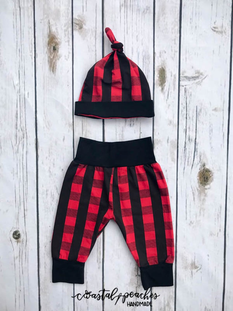Baby bear outfit coming home outfit buffalo plaid Baby boy Etsy