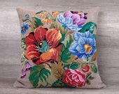 Dekorative Kissen Kreuzstich blumig, Extra große Kissen graue Kissen Gehäuse, Floral Kreuzstich Kissen Kissen Gehäuse, Die wir lieben Geschenkidee