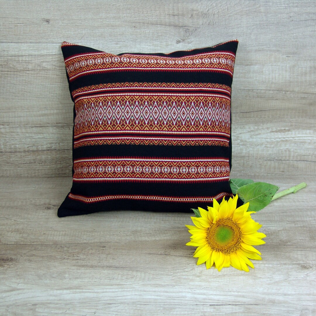Ukrainian Folk Red Black PILLOW COVER, Ukrainian Folk Ethnic