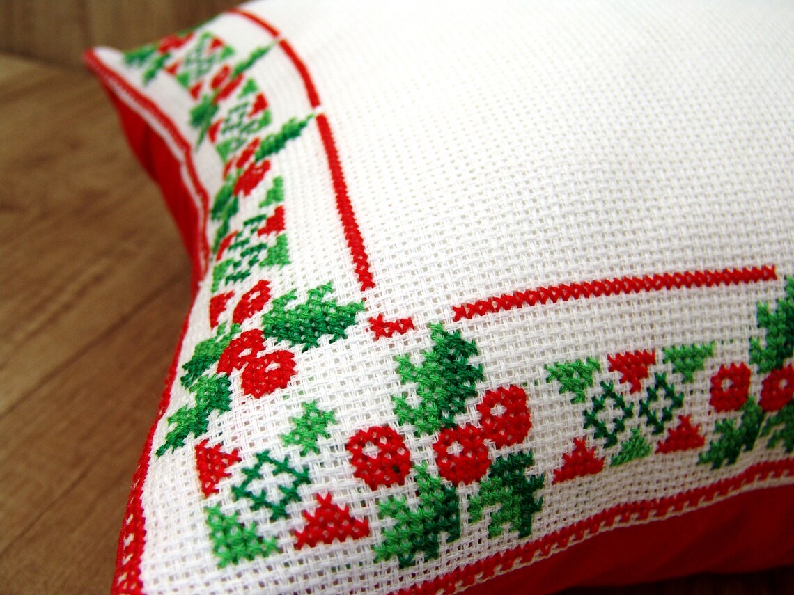 Custom Christmas Embroidered PILLOW COVER Holiday Custom Etsy
