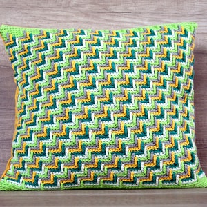 Yellow green crochet PILLOW COVER, Green yellow hand knit cushion cover, St Patrick dragon tears pillowcase, Crochet throw lime green pillow