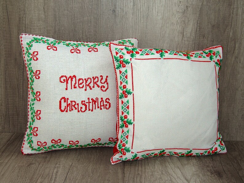 Custom Christmas Embroidered PILLOW COVER Holiday Custom Etsy