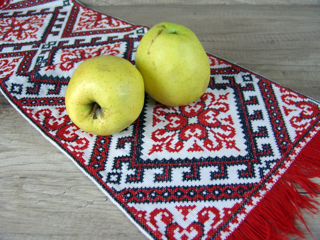 Ukrainian Ethnic Hand Embroidered Table Runner, Decor Table Centerpiece Farmhouse, Hand