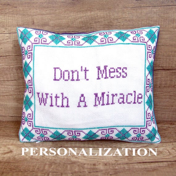 Custom Cross Stitch Pillow Cover: Personalized Embroidered Cushion