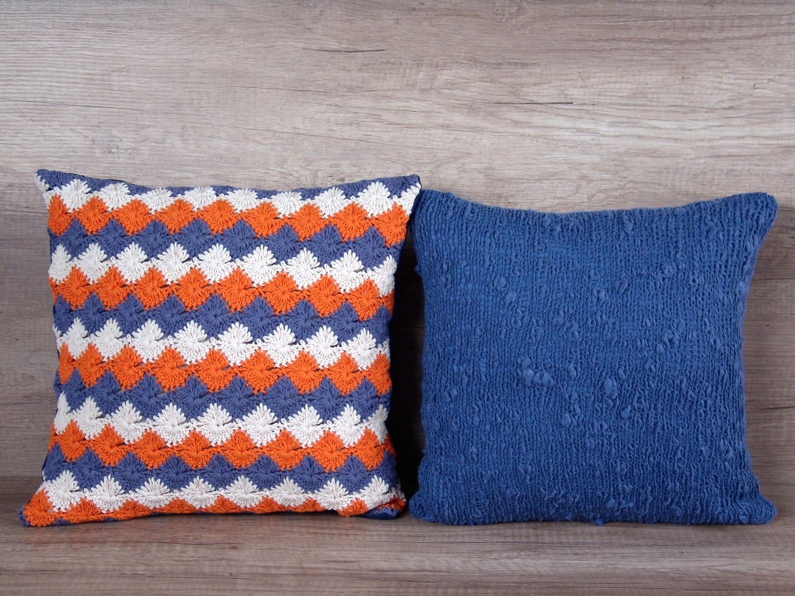 Crochet pillow cover Modern checkered textured pillowcase | Etsy