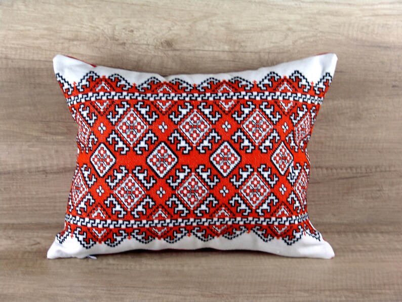 Rectangular Ukrainian hand embroidery throw pillow cover Etsy