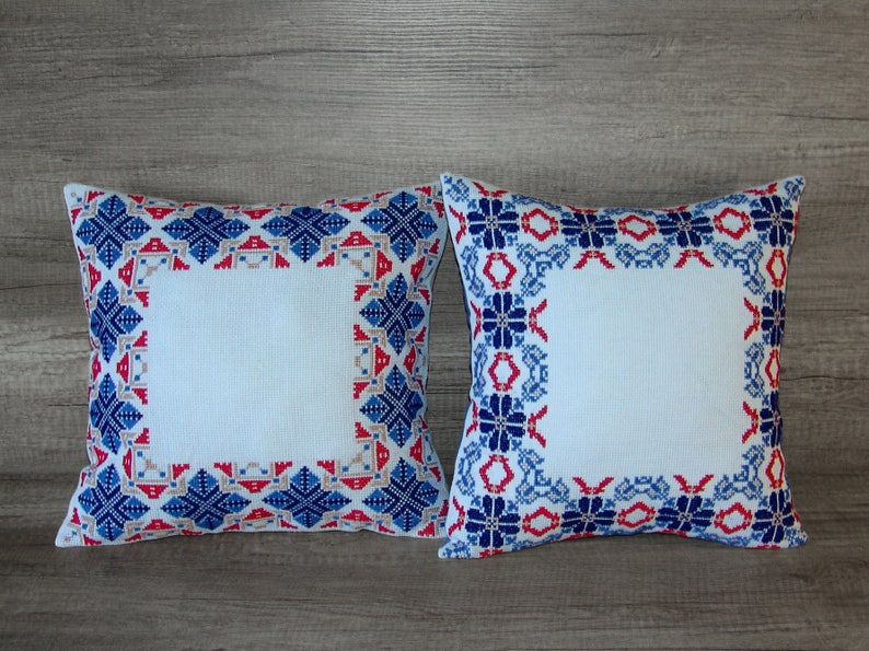 Custom needlepoint personalized CUSHION COVER Red navy custom Etsy