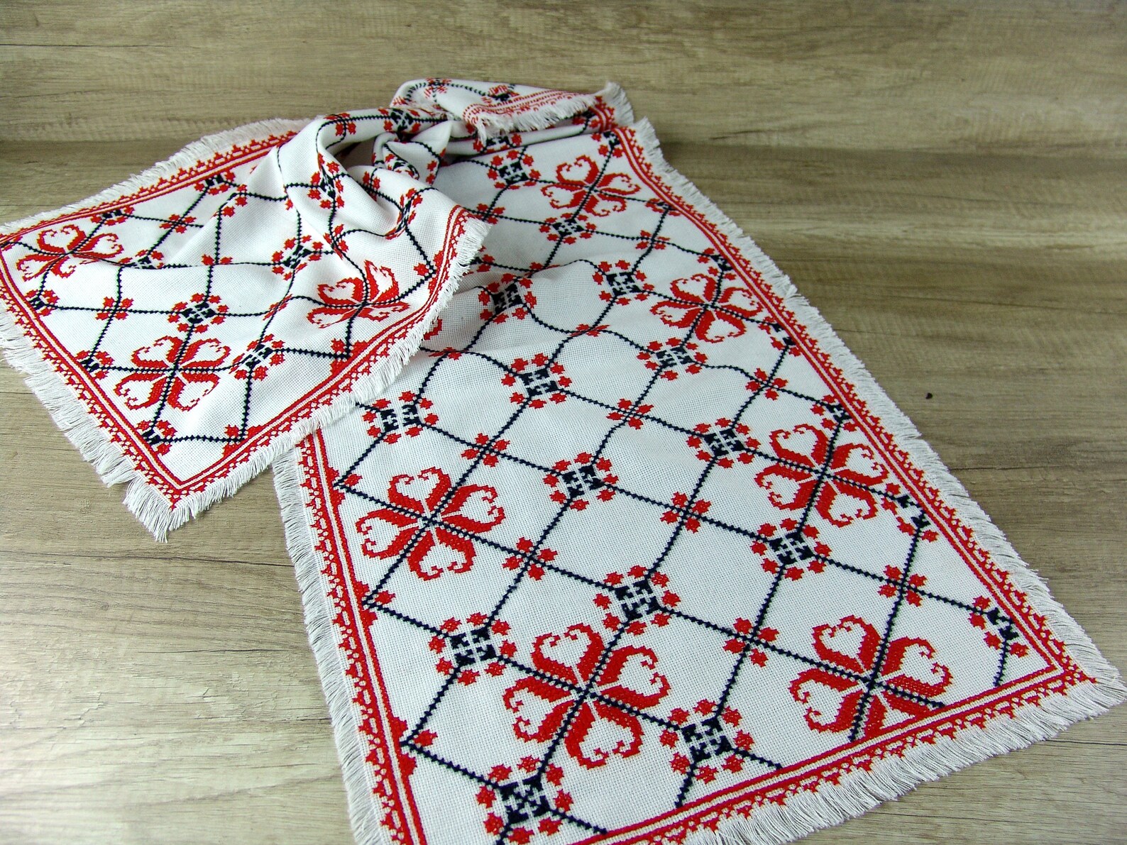 Ukrainian ethnic hand embroidered table runner Decor table Etsy