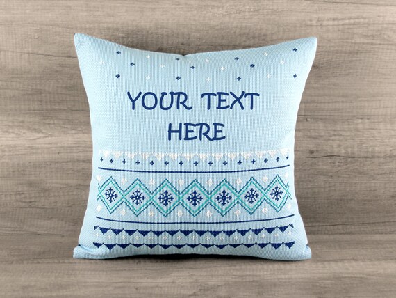 Custom Text Seasonal Embroidery Pillow Cover Scandinavian Etsy