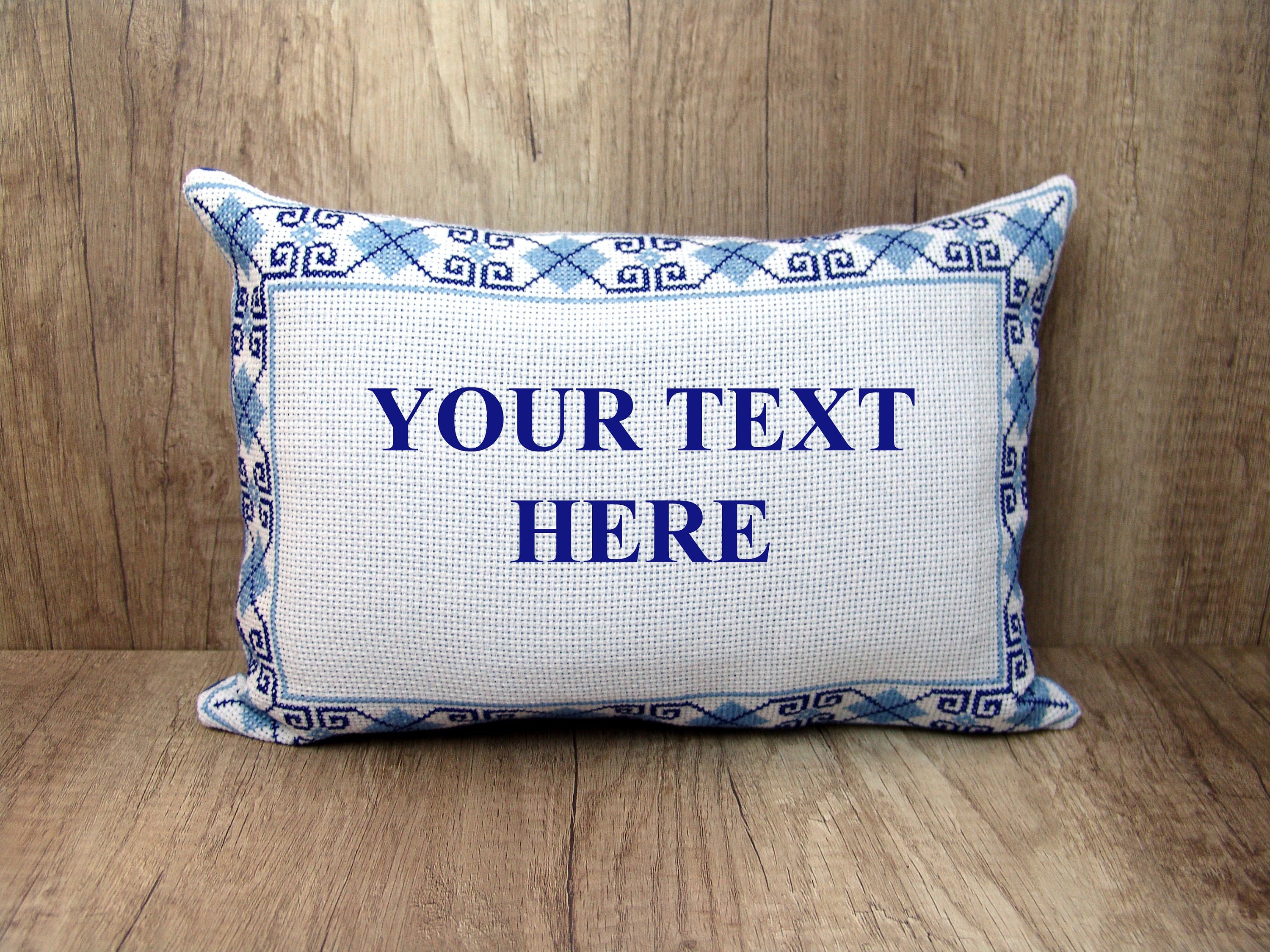 Custom cross stitch pillow cover Customized embroidered Etsy
