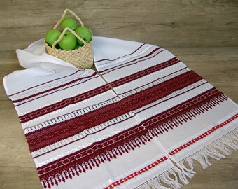 Hand Embroidered Ukrainian Rushnyk Towel, Wedding Table Runner, Rustic Decor