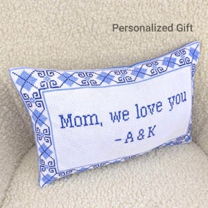 Custom Embroidered Pillow Cover,  Personalized Cushion - Best Gift for Friends
