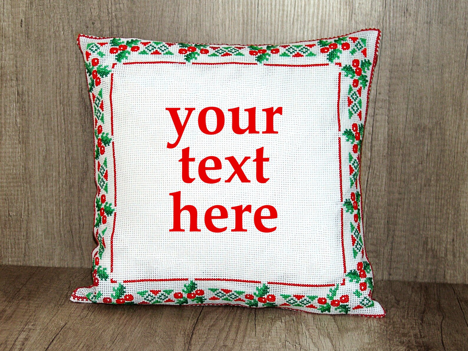 Custom Christmas Embroidered PILLOW COVER Holiday Custom Etsy