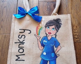 Medium and Large Personalised Jute Bags Etsy UK