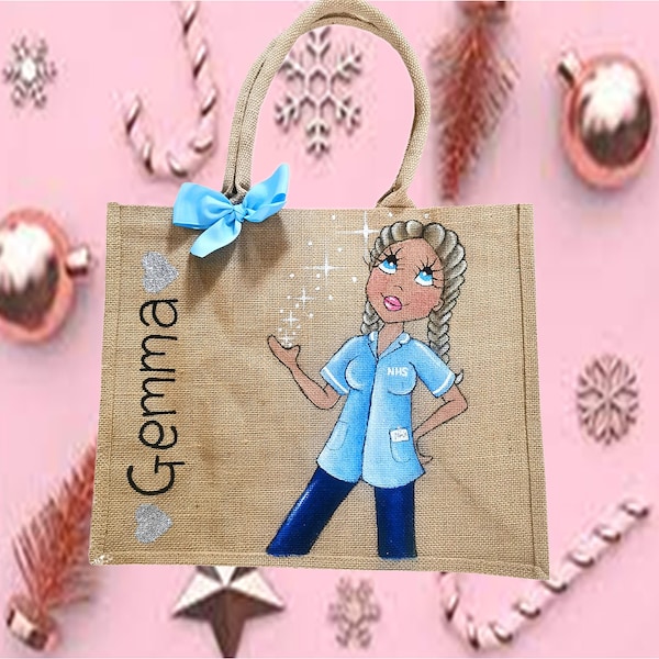 Nurse/Doctor/Carer/NHS Personalised Jute Bag